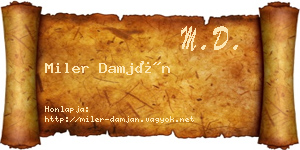 Miler Damján névjegykártya